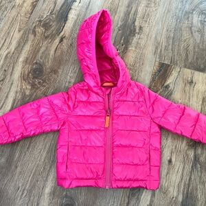 Primary Bright Pink Puffer Jacket - size 6-12Mo